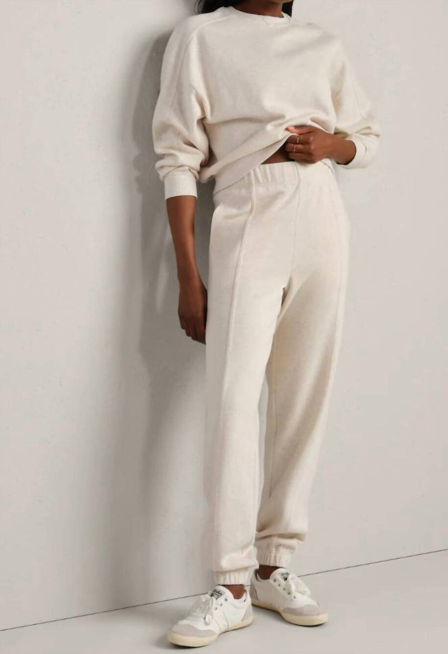 NEW RHONE signature rib jogger pants in oatmeal heather